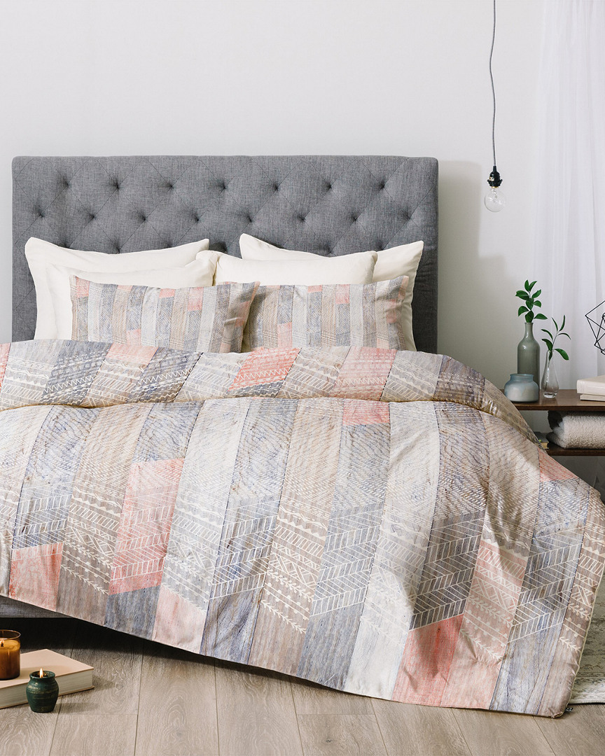 Deny Designs Iveta Abolina Farmhouse Peach Stripes Comforter Set