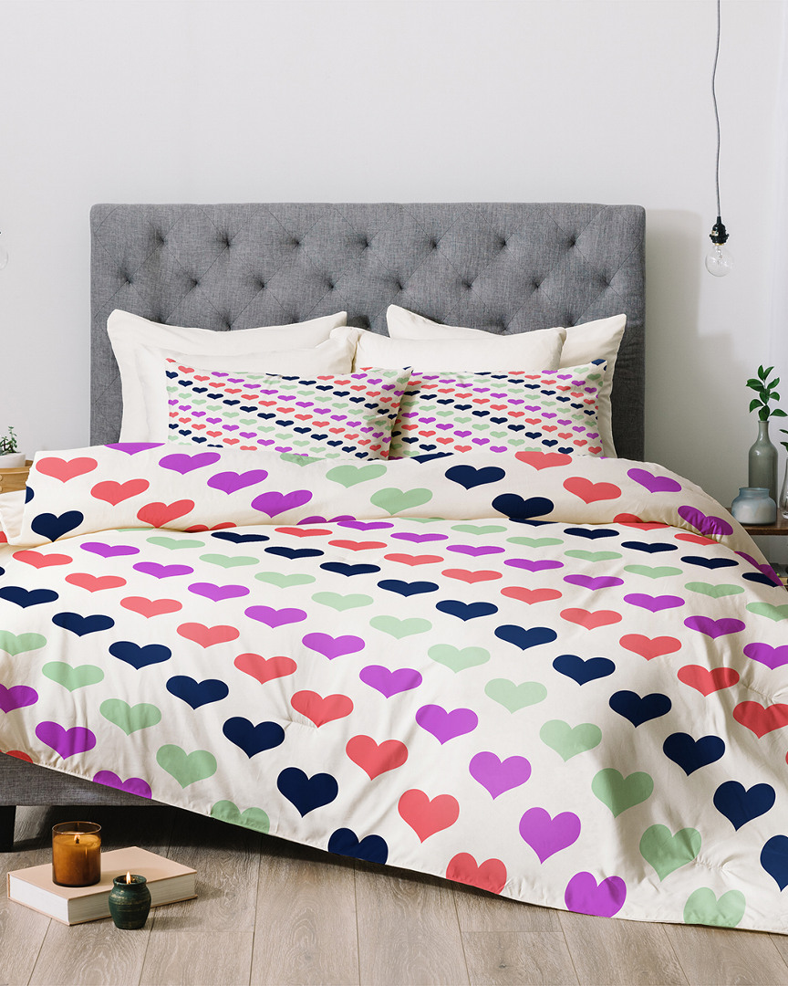 Deny Designs Caroline Okun Diagonal Hearts Comforter Set
