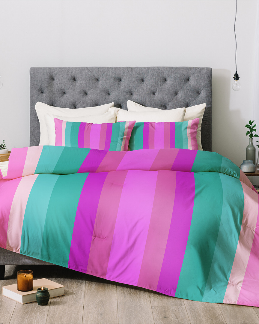 Deny Designs Lisa Argyropoulos Paradise Pink Lines Comforter Set