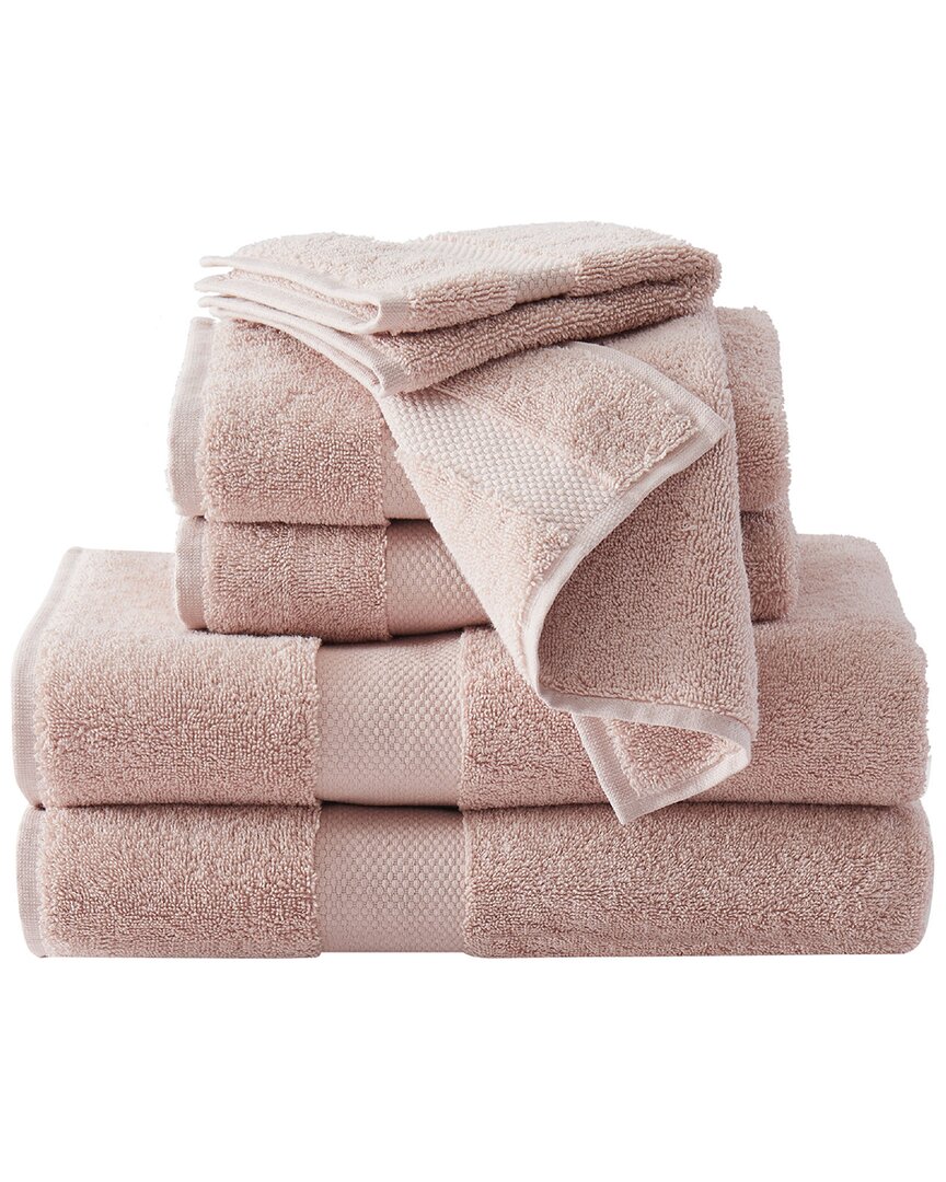 Brooklyn Loom Solid Turkish Cotton 6pc Towel Set In Blush