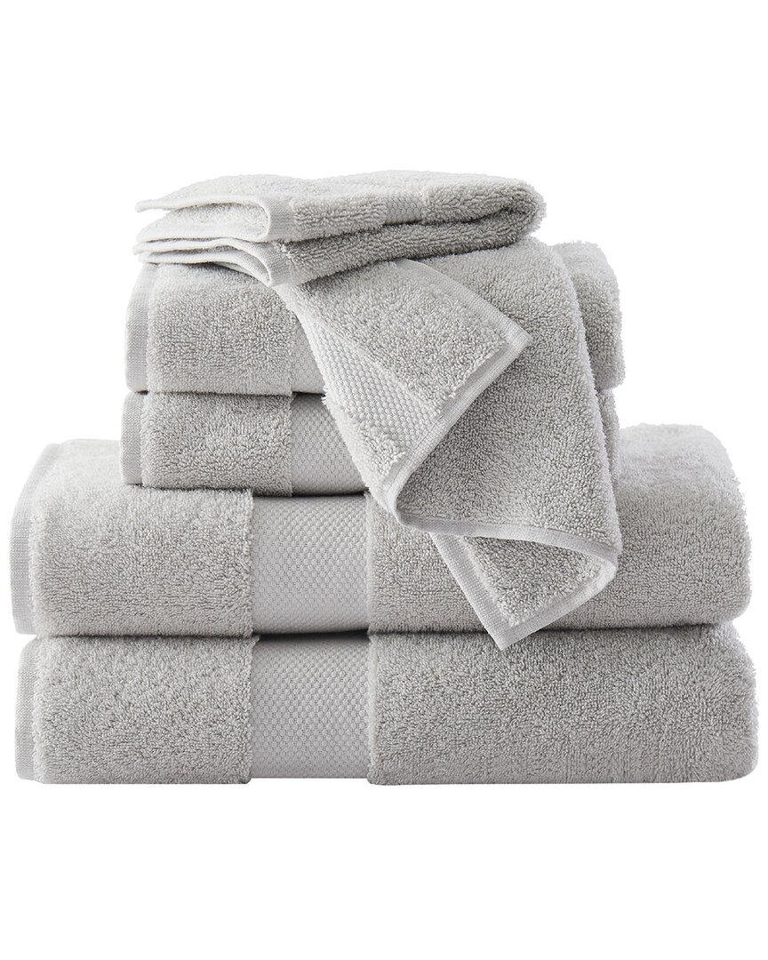 Brooklyn Loom Solid Turkish Cotton 6pc Towel Set In Grey