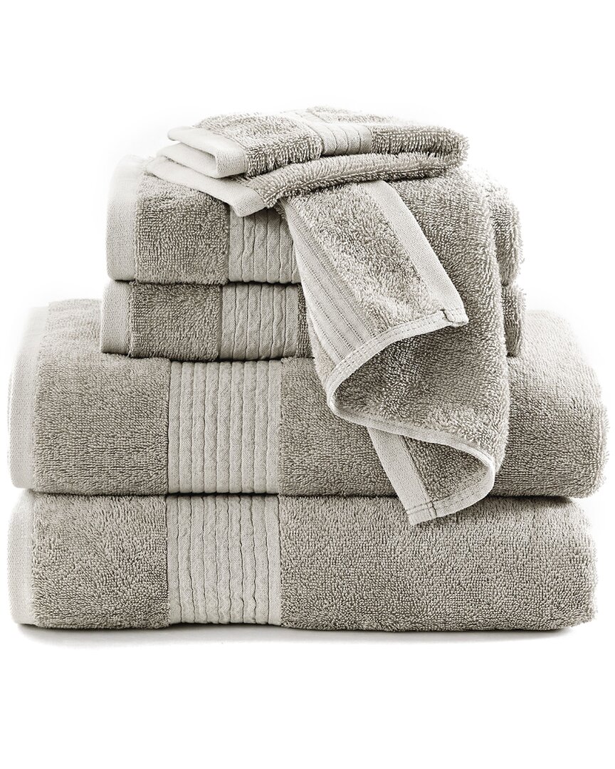 Brooklyn Loom Cotton Tencel 6pc Towel Set In Khaki