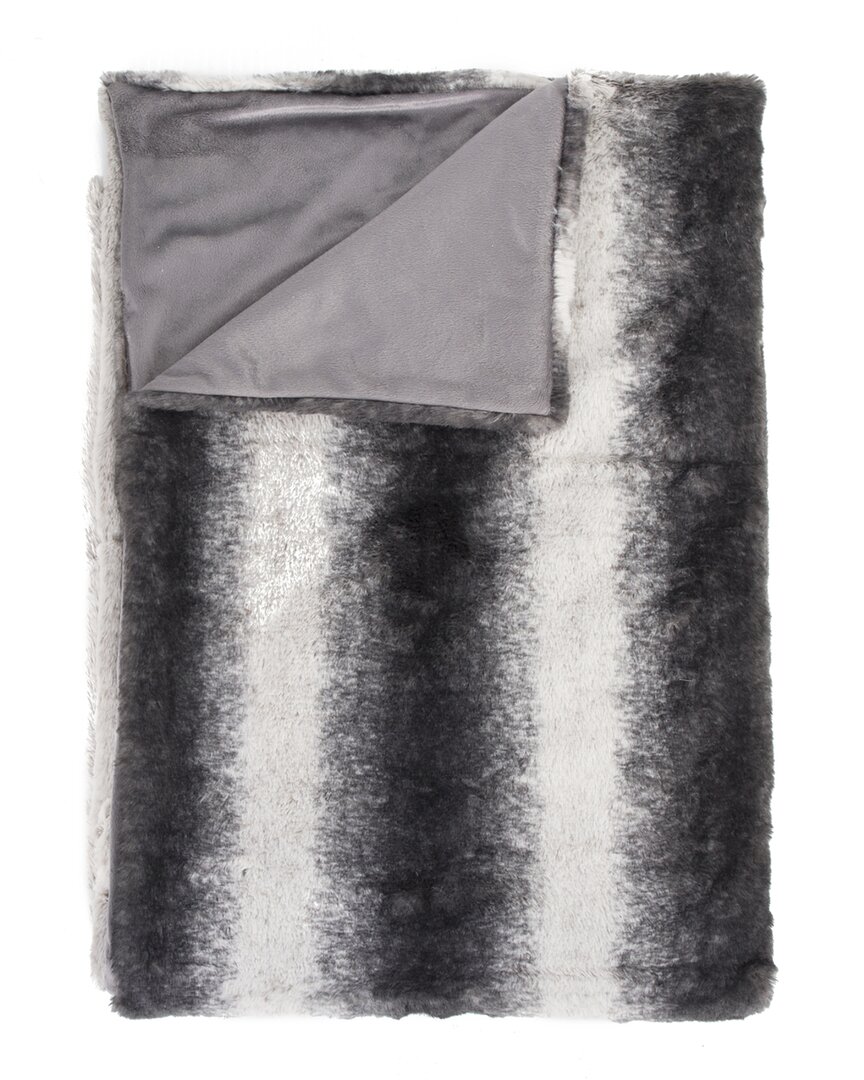 Luxe Faux Fur Throw In Grey