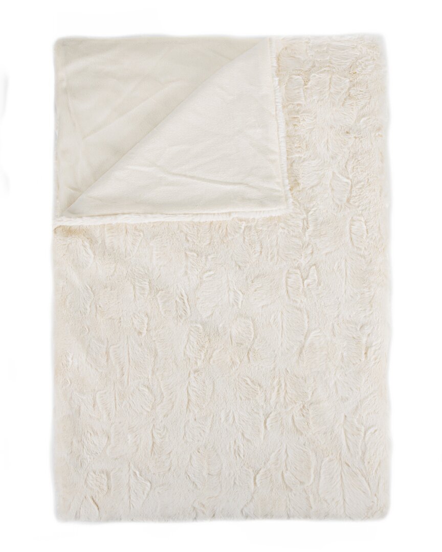 Luxe Faux Fur Throw In White