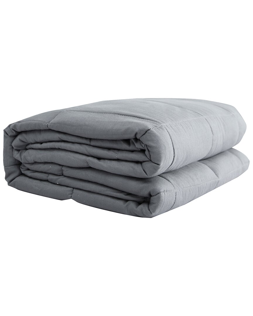 Pur Serenity Cotton Cozy Weighted Blanket In Grey