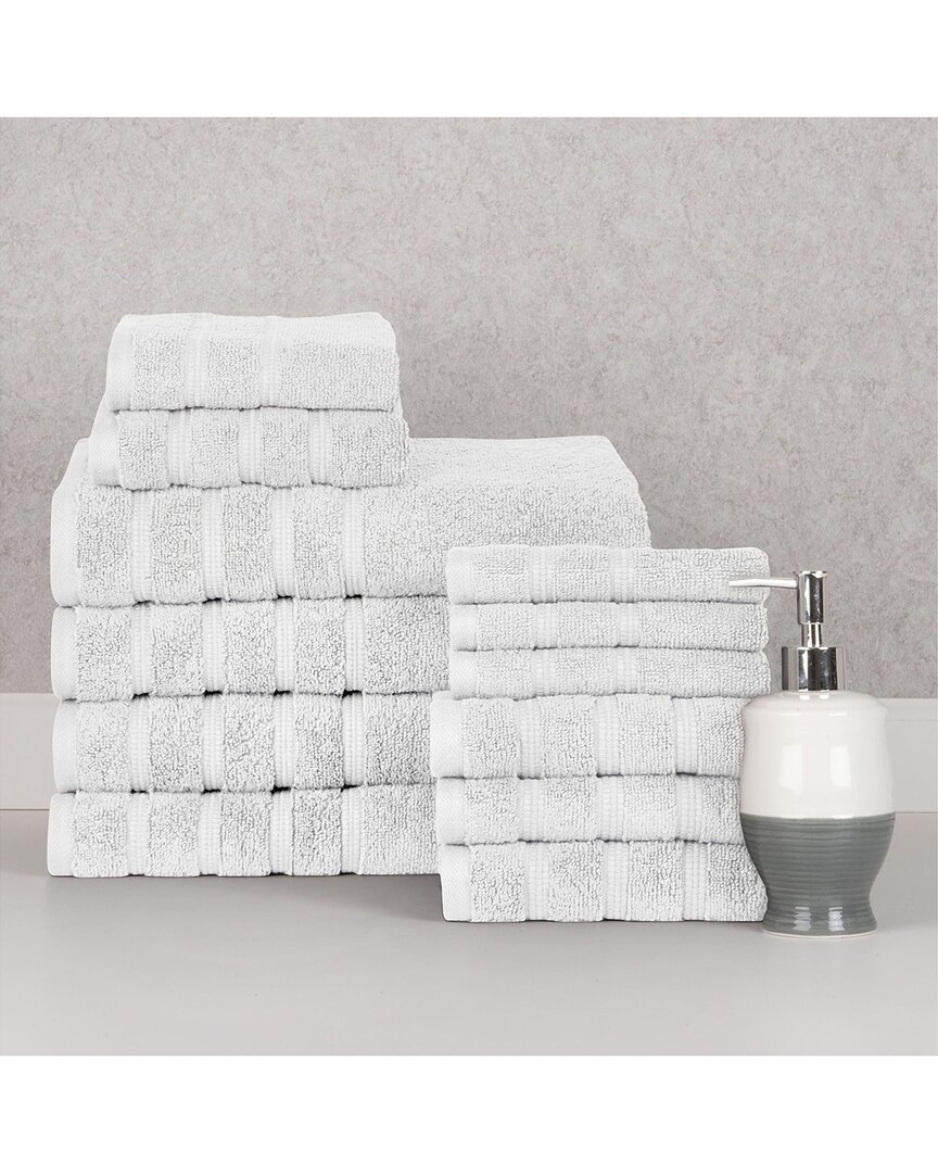 Bibb Home 12 Piece Zero Twist Egyptian Cotton Towel Set