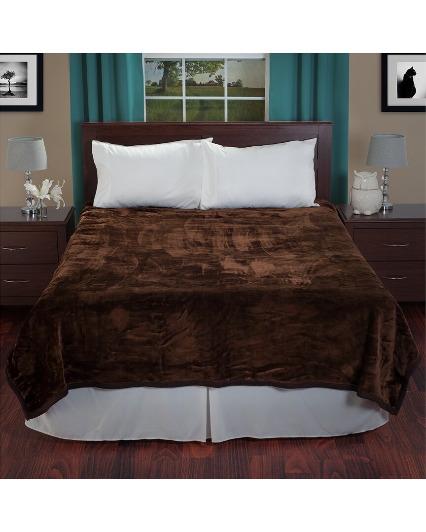 Lavish Home Faux Mink Cozy Weighted Blanket In Coffee