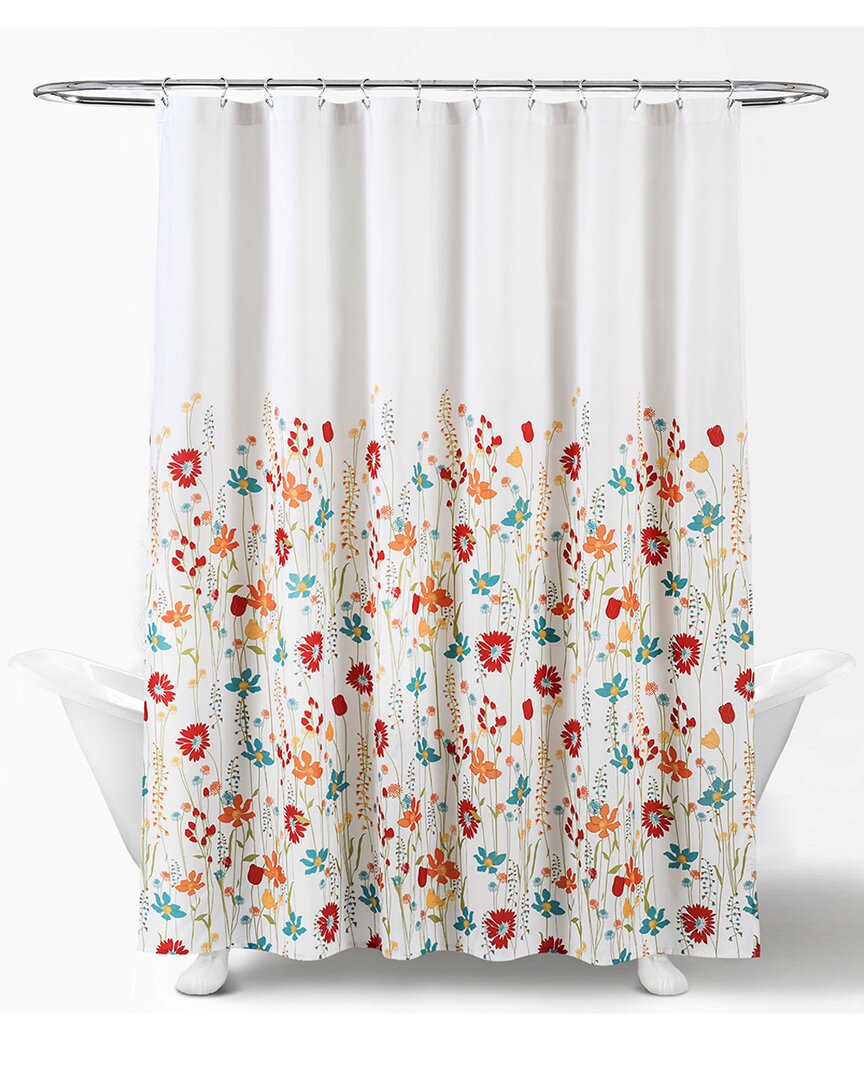 Lush Decor Clarissa Floral Shower Curtain In Turquoise