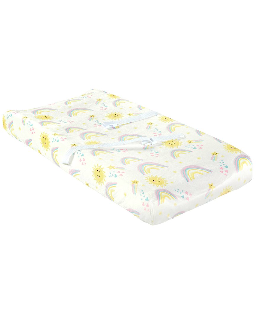 Lush Decor Sunshine Rainbow Soft & Plush Changing Pad Cover In Yellow
