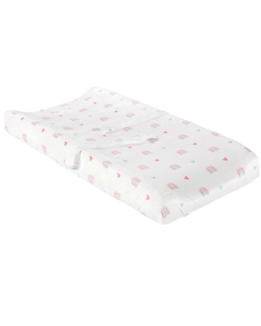 Lush Decor Llama Love Rainbow Soft & Plush Changing Pad Cover In Pink