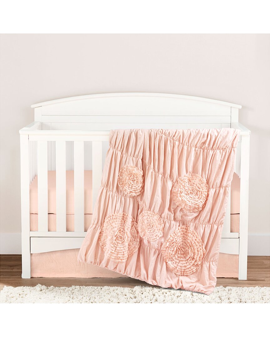 Shop Lush Decor Serena Embellished Soft Baby/toddler Blush 3pc Bedding Set