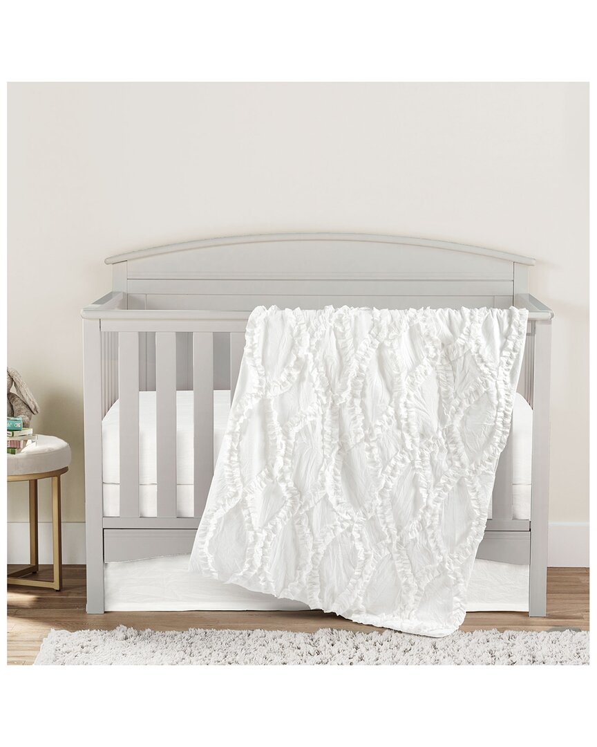 Lush Decor Avon Embellished Soft Baby/toddler White 3pc Bedding Set
