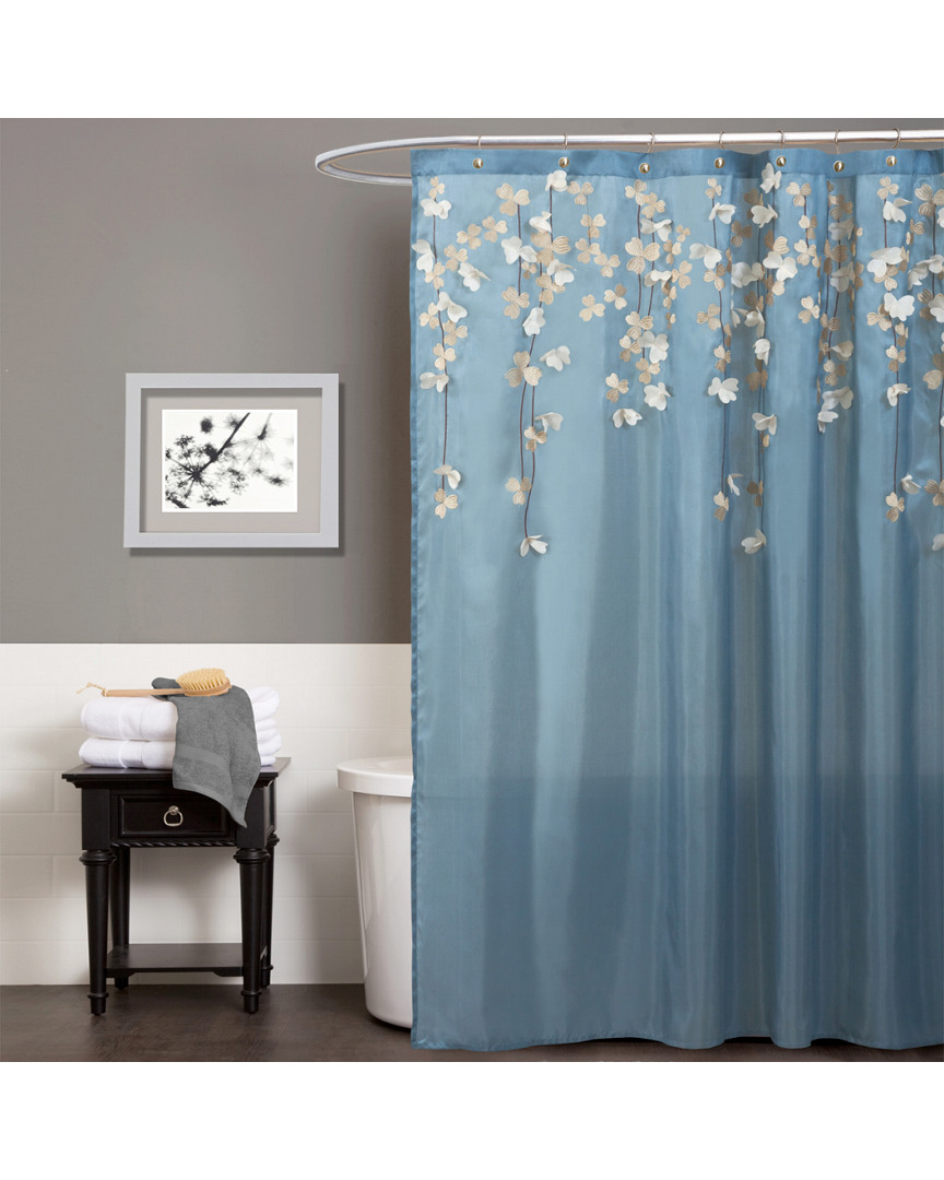 Triangle Home Flower Drops Shower Curtain