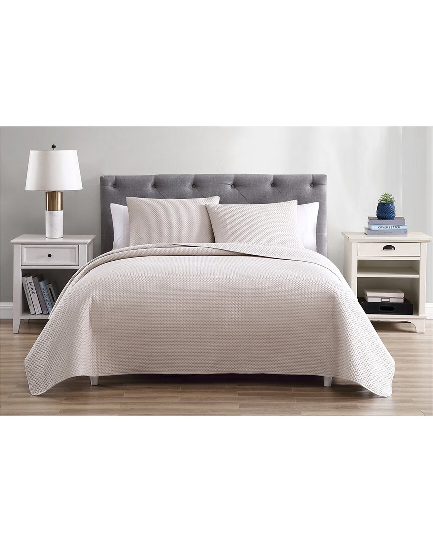 The Nesting Company Aspen 3pc Quilt Set In Taupe