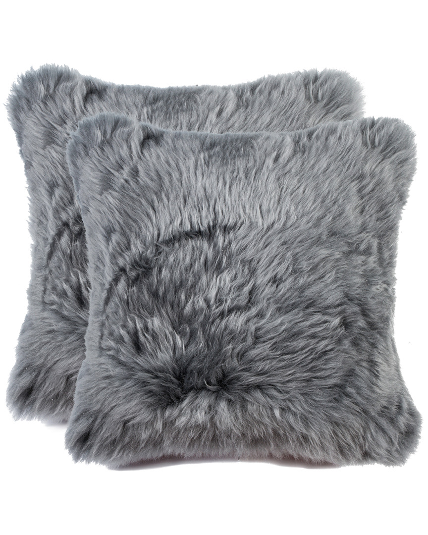 Lifestyle Brands Set Of 2 New Zealand Sheepskin Pillows