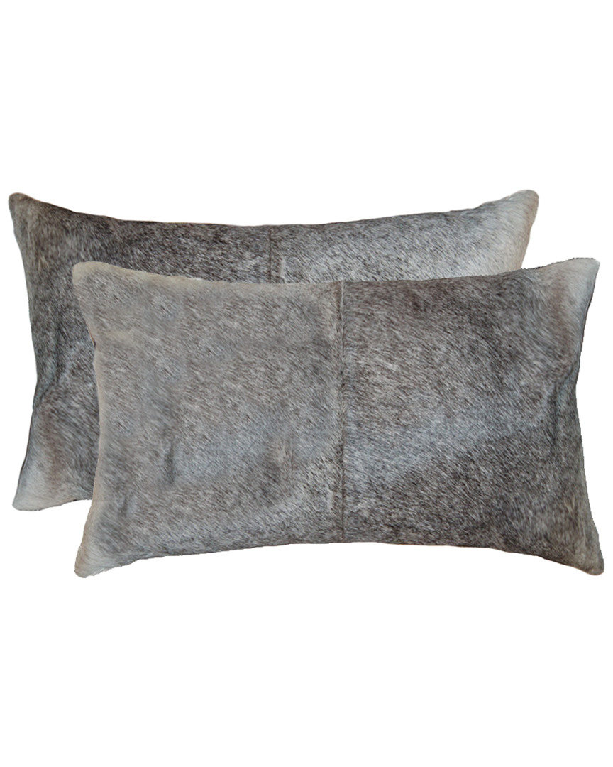 Lifestyle Brands Set Of 2 Torino Kobe Cowhide Pillows