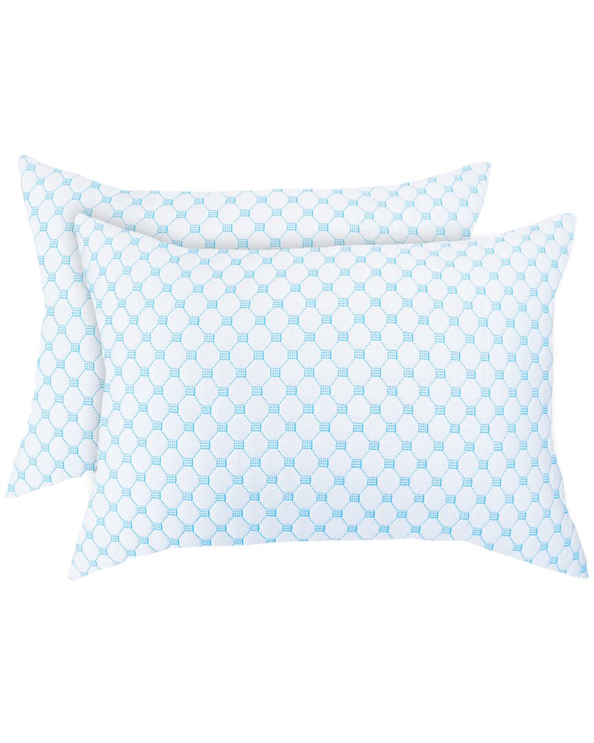 Bibb Home Pack Of 2 Cooling Memory Foam Pillows With Removable Covers