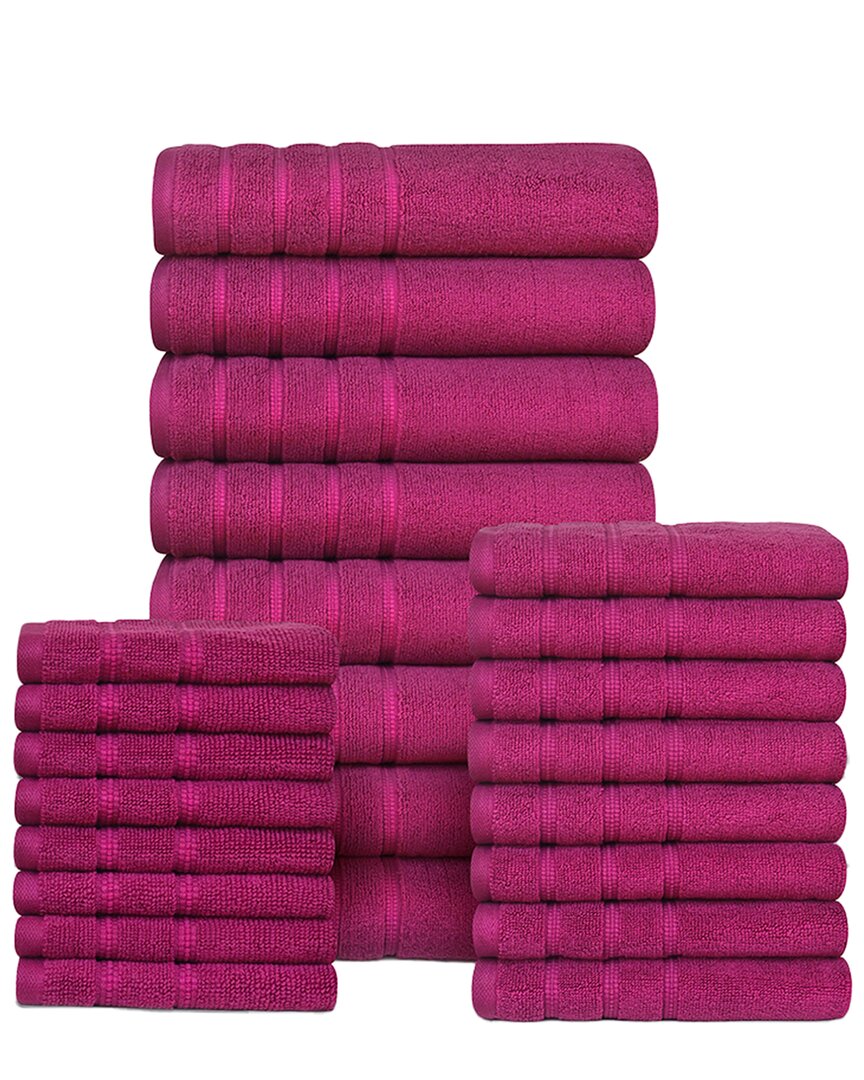 Bibb Home 24pc Zero Twist Egyptian Cotton Towel Set