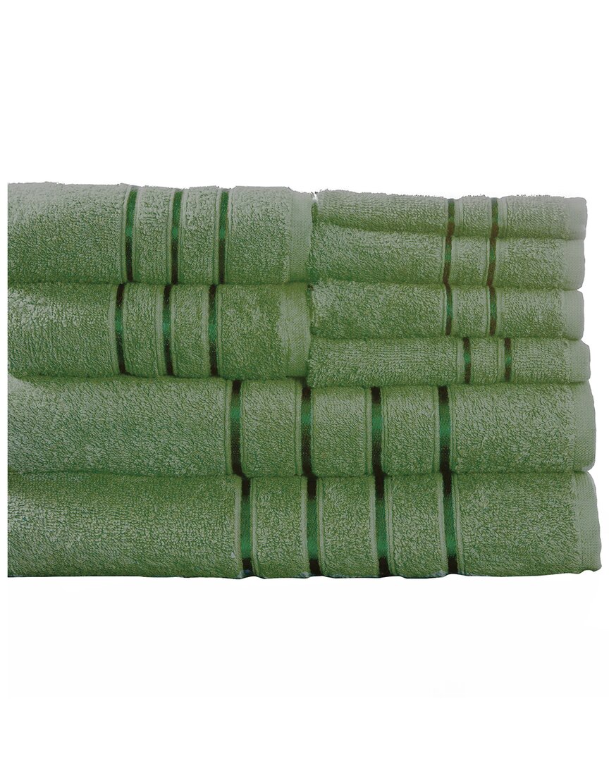 Lavish Home Plush 650 Gsm 8pc Bath Towel Set In Green