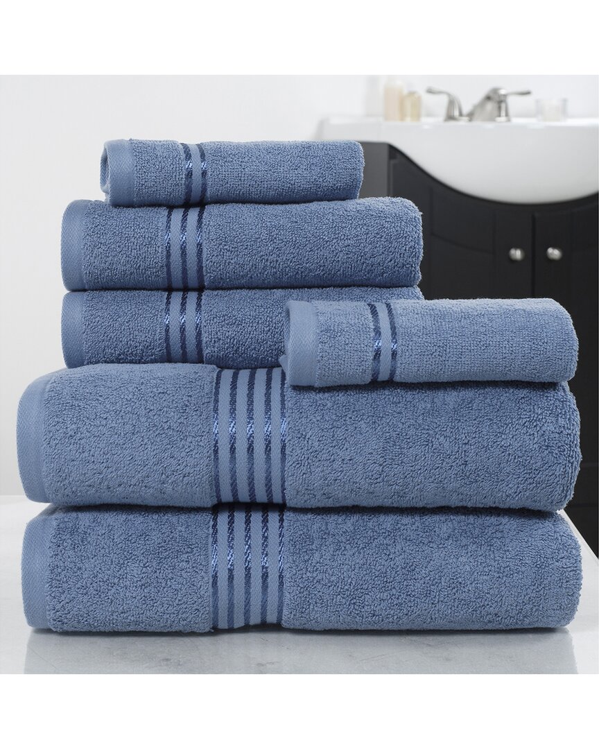 Lavish Home 6pc Cotton Towel Set In Blue