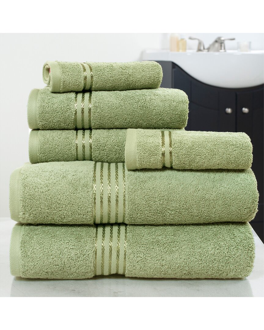 Lavish Home 6pc Cotton Towel Set In Green