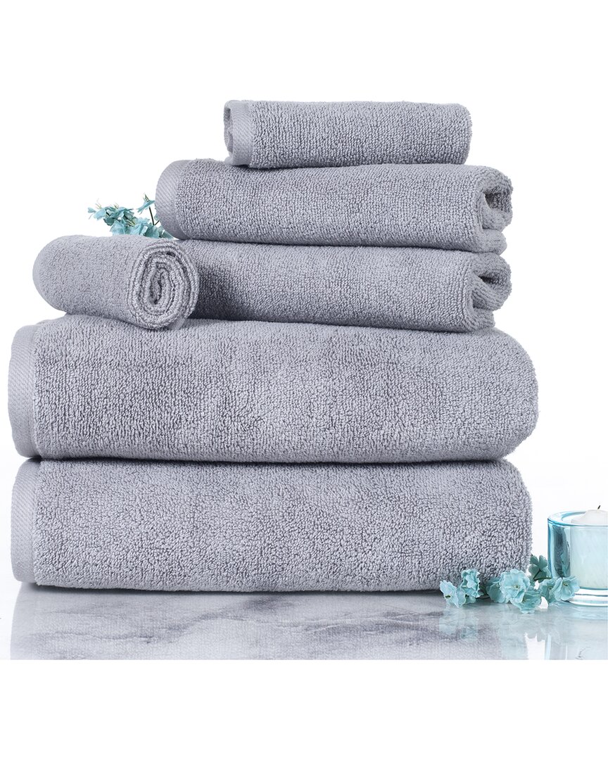 Lavish Home 6pc Cotton Towel Set In Silver