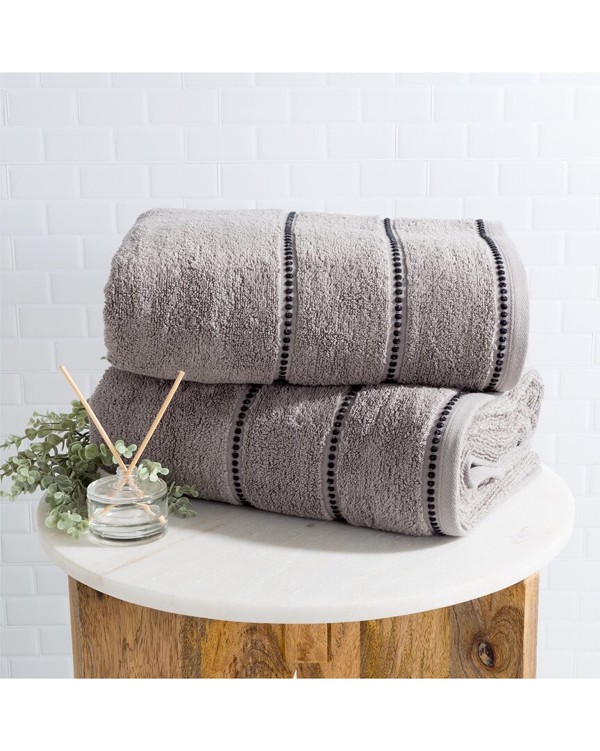 Lavish Home 2pc Bath Sheet Towel Set In Silver