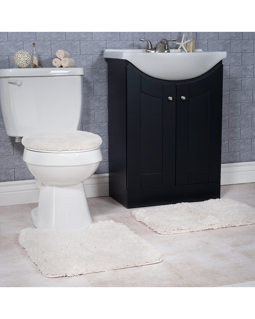 Shop Lavish Home 3pc Super Plush Bath Rug Set In Ivory