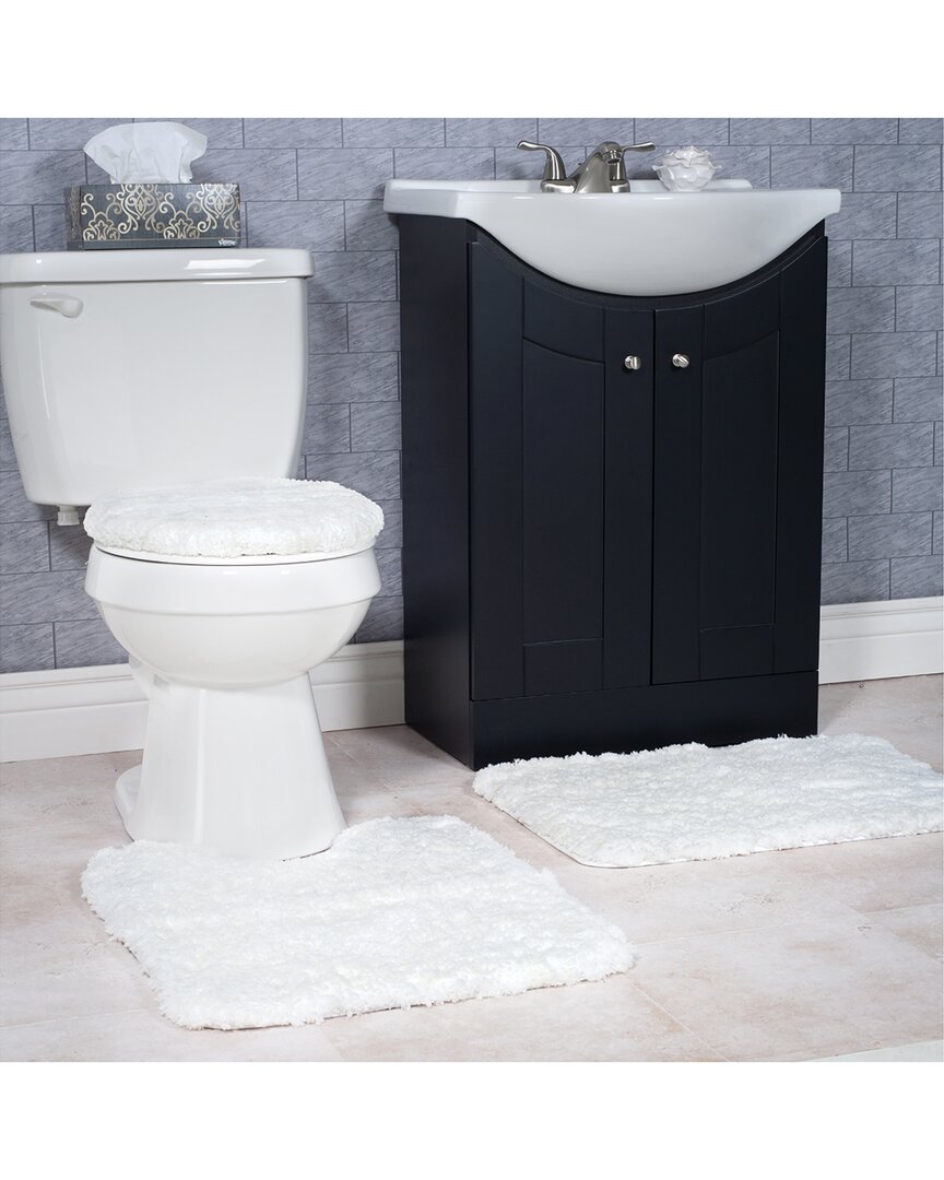 LAVISH HOME LAVISH HOME 3PC SUPER PLUSH BATH RUG SET
