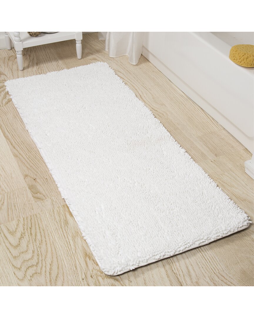 Lavish Home Memory Foam Non-slip Bath Mat In White