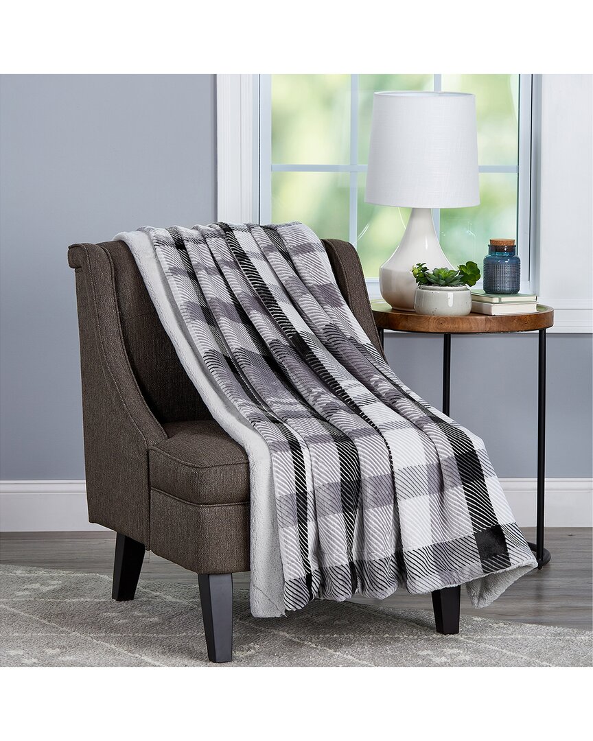 Lavish Home Throw Blanket In Gray