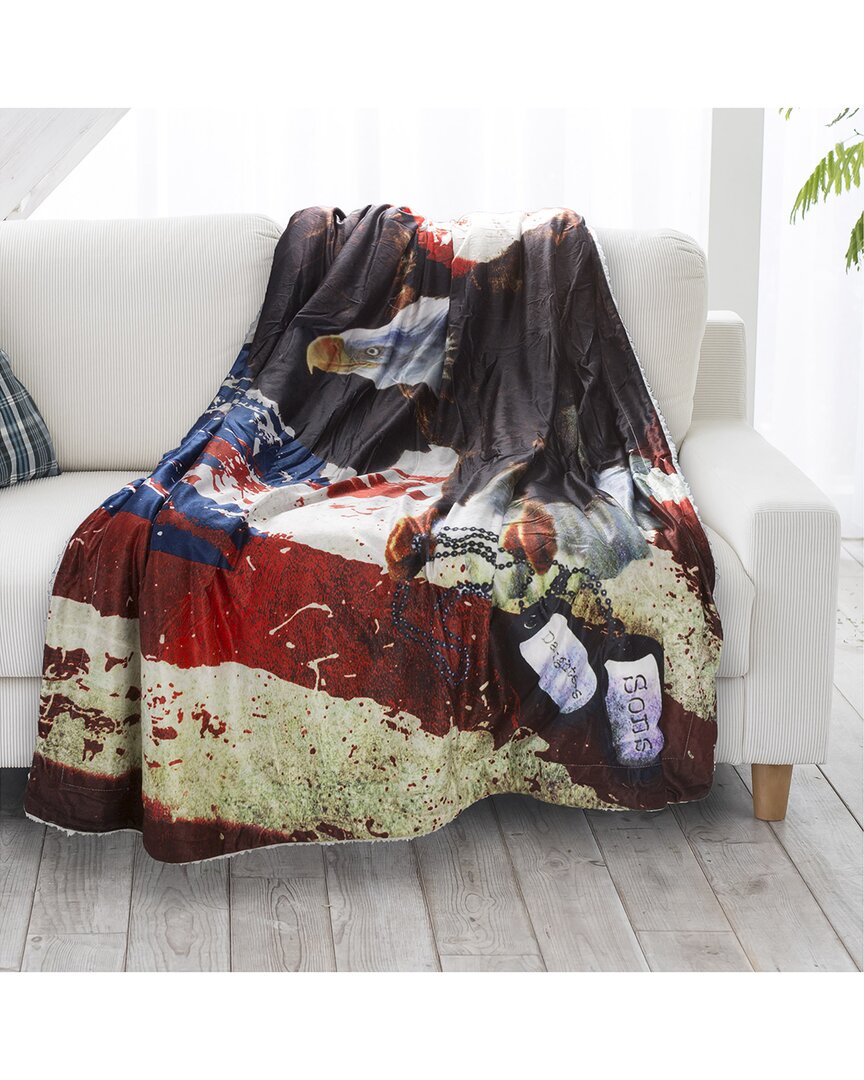 Lavish Home Sherpa Fleece Throw Blanket In Multi