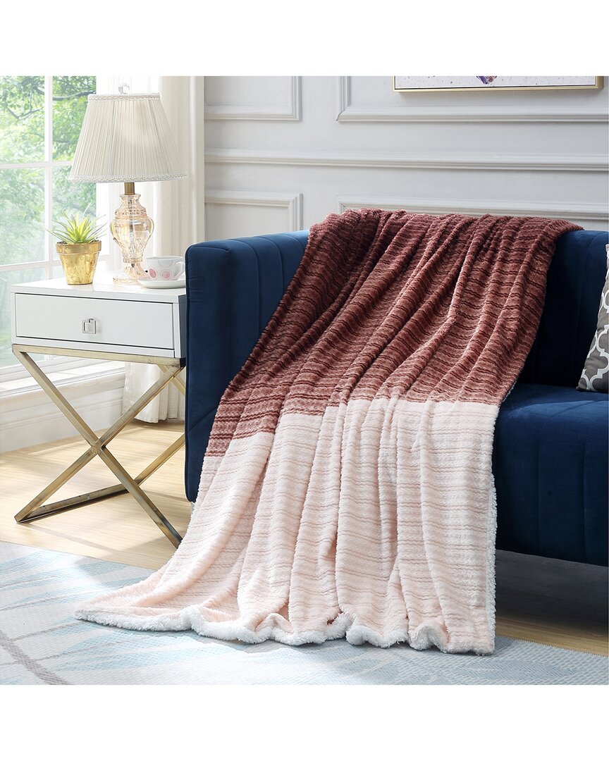 Cozy Tyme Tanesha Flannel Reversible Jacquard Throw In Brown