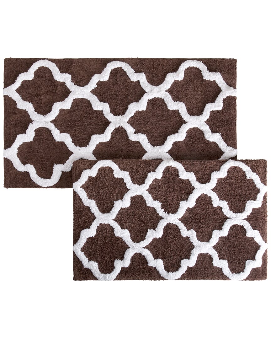 LAVISH HOME LAVISH HOME COTTON PLUSH 2PC BATH MAT SET 