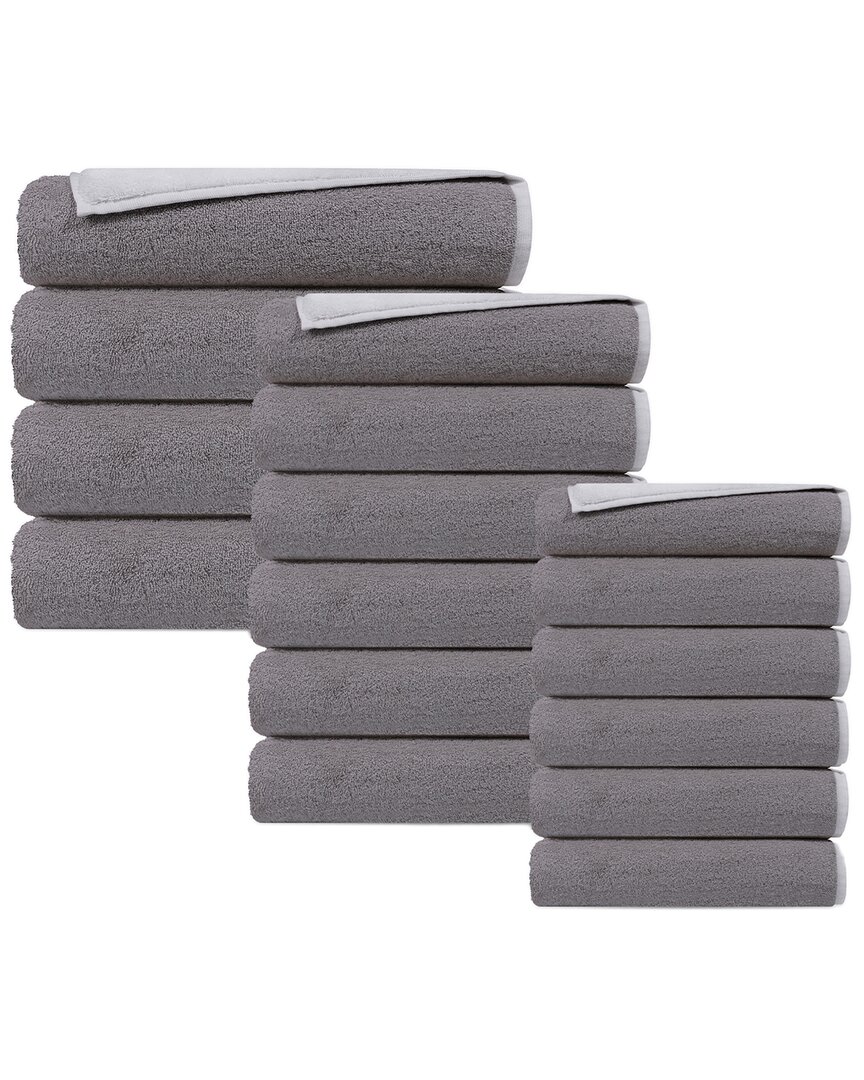 Depera Home Double Face Set Of 16 Turkish Towels In White