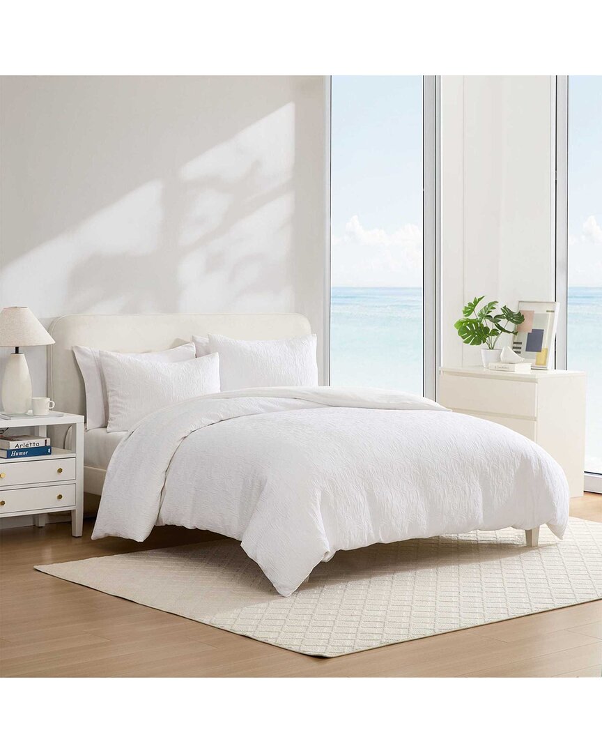 Nautica Seaside Floral Cotton Blend Jacquard Duvet Cover S