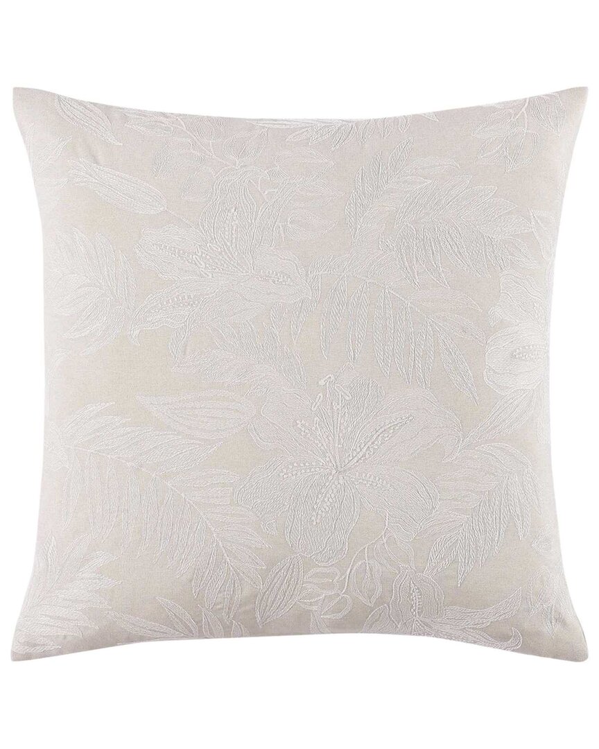 Tommy Bahama Island Estate Embroidered Floral Canvas Decorative Pillow