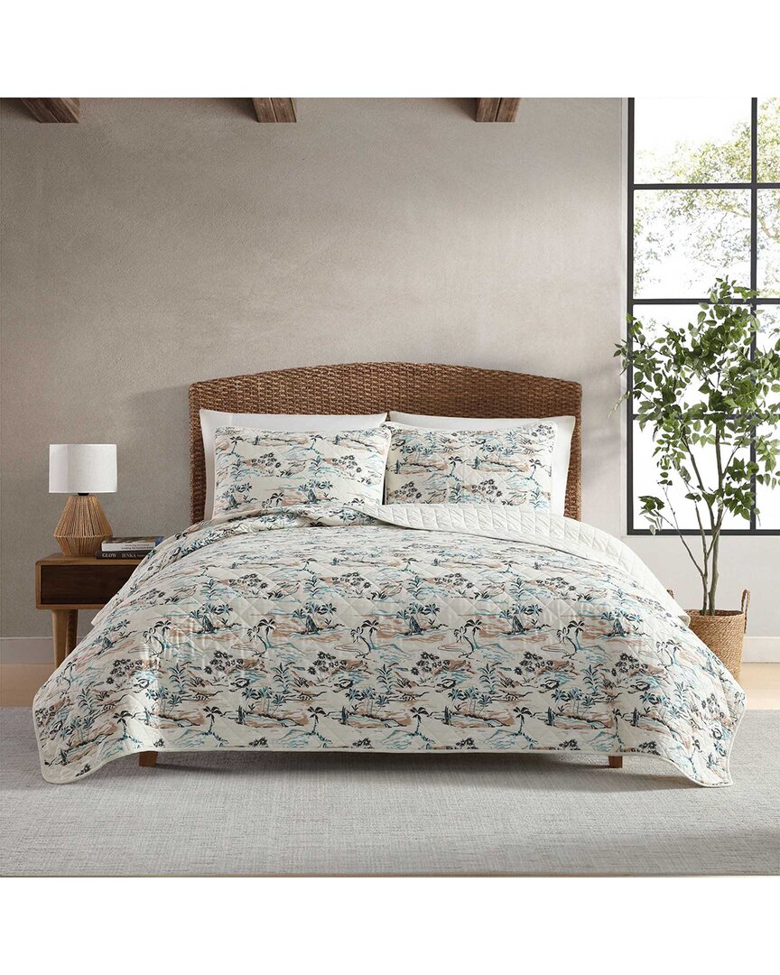 Eddie Bauer 136 Thread Count Alani Island Conversation Reversible Quilt Set