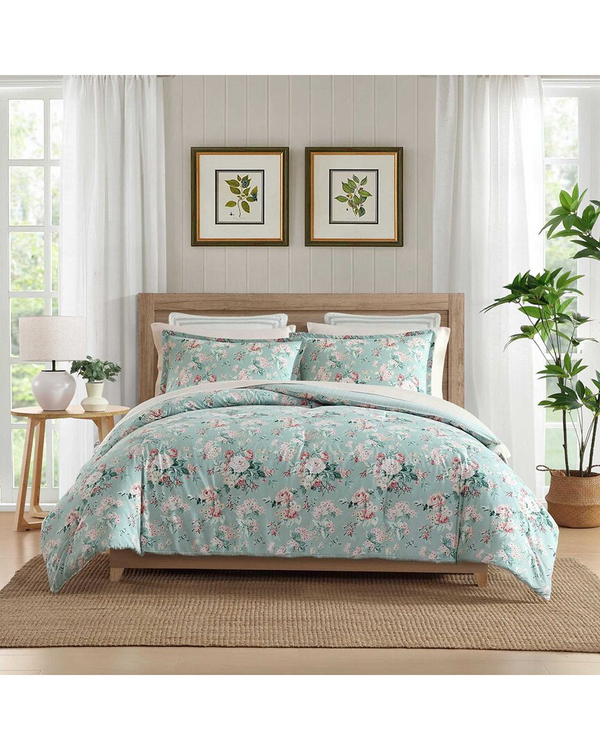 Laura Ashley 180 Thread Count Rosemoore Face Comforter Set