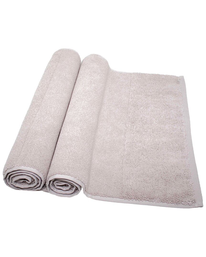 Ivy Collection Rice Effect Bath Mats In Mauve
