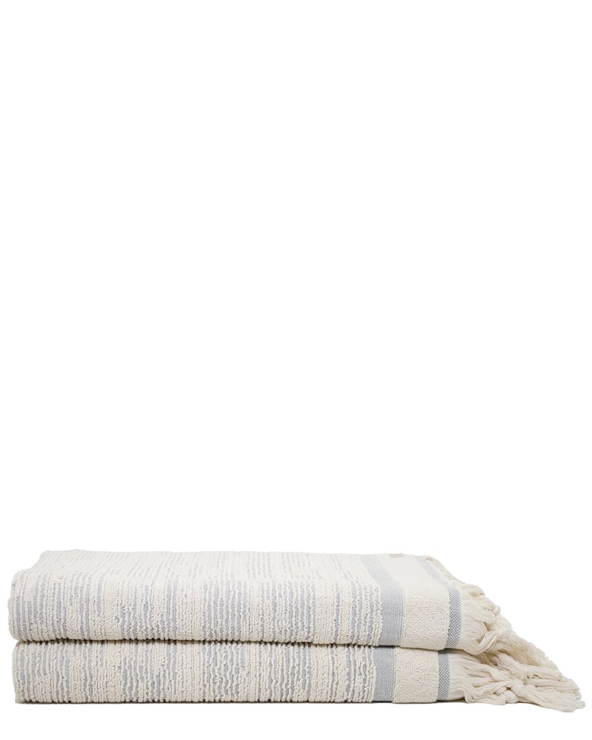 Ivy Set Of 2  Collection Maine Traditional Bath Sheets In Ecru