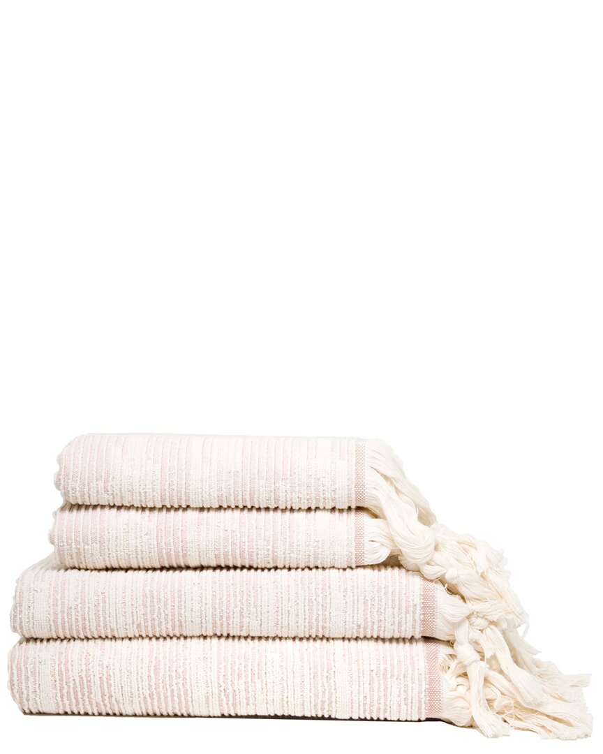 Shop Ivy 4pc  Collection Maine Traditional Towel Set In Ecru