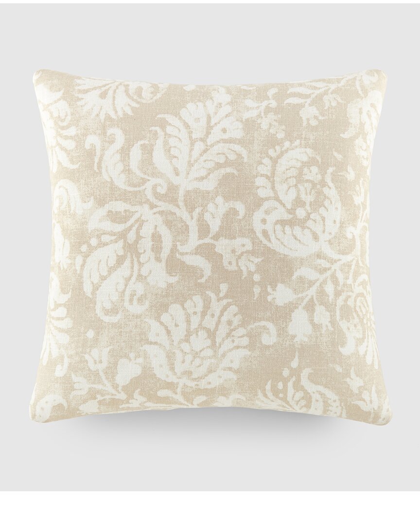 Home Collection Distressed Floral Cotton Throw Pillow In Brown