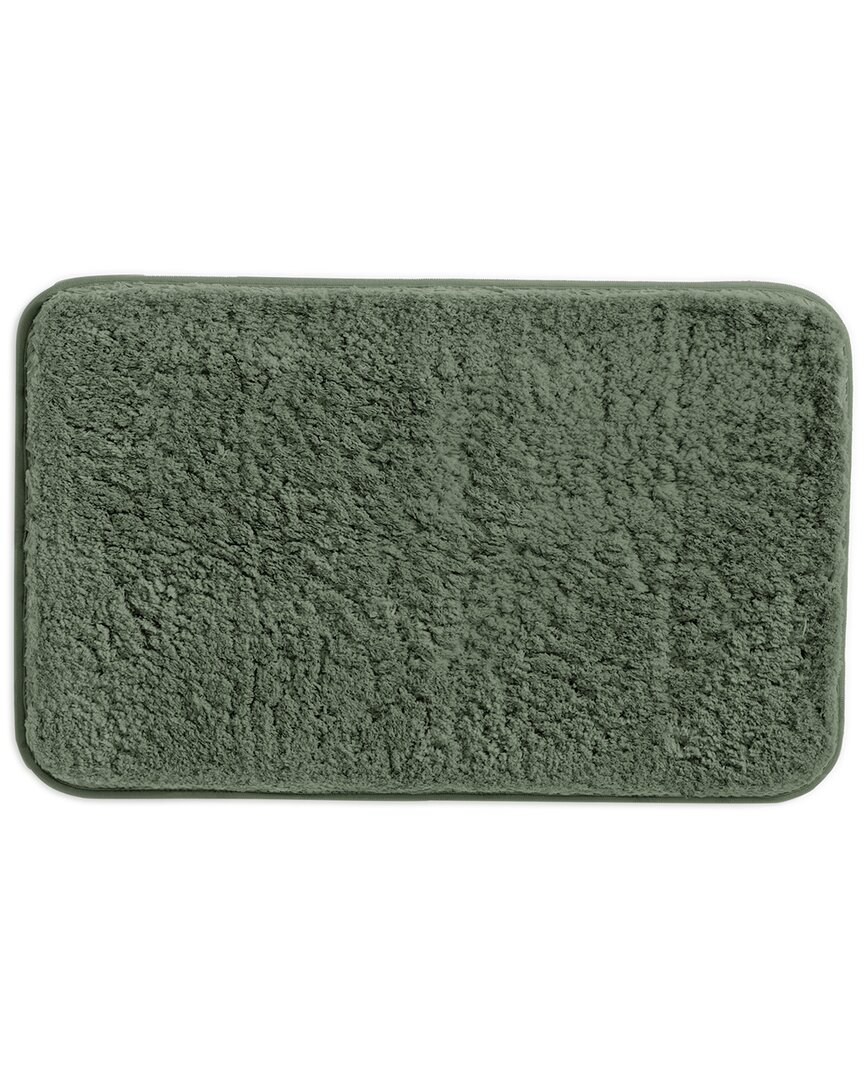 Home Collection Plush Absorbent Bath Mat With Anti-skid Rubber Backing In Green