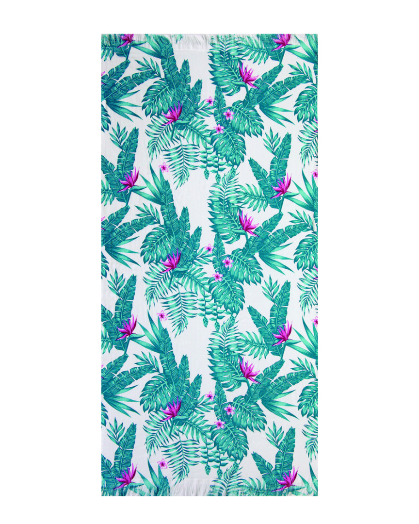 Image of Dohler Ferns & Hibiscus Brazilian Beach Towel