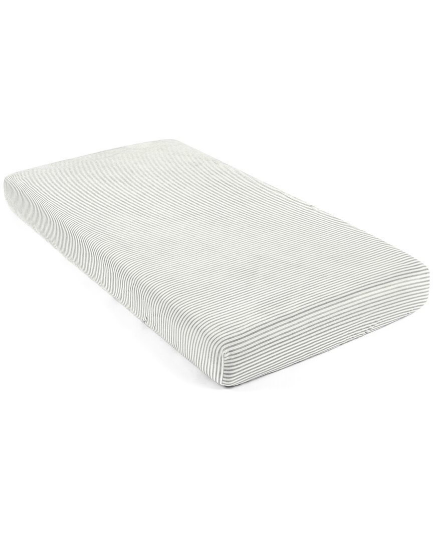 Lush Decor Stripe Soft & Plush Fitted Crib Sheet In Gray