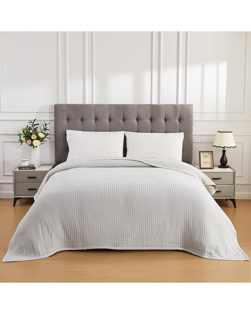Melange Home Cloud Cotton Gauze Blanket In Grey