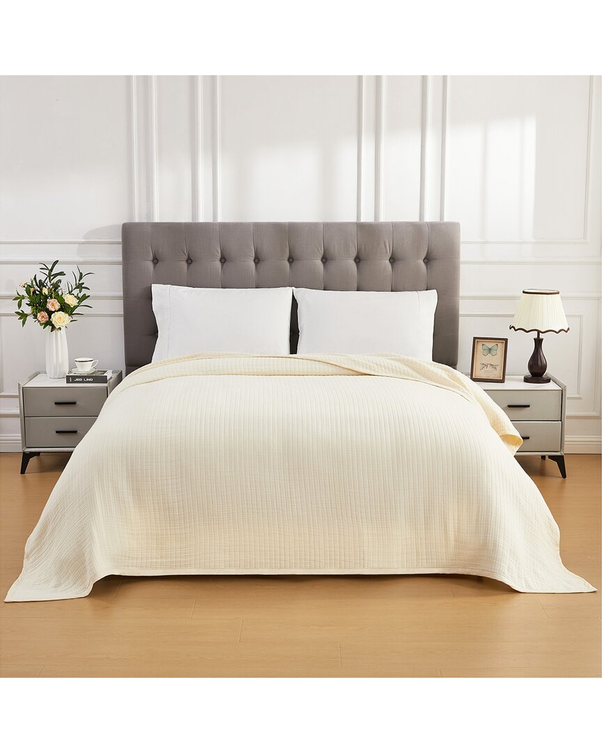 Melange Home Cloud Cotton Gauze Blanket In White