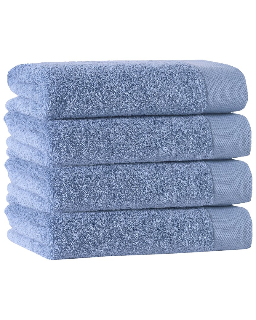 Enchante Home Signature Turkish Cotton 4pc Hand Towels In Aqua