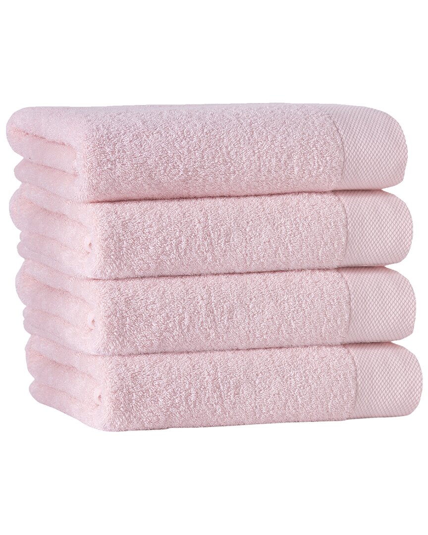 Enchante Home Signature Turkish Cotton 4pc Hand Towels In Pink